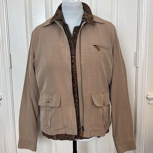 Ralph Lauren Light Brown Herringbone Long Sleeve Jacket Size L
